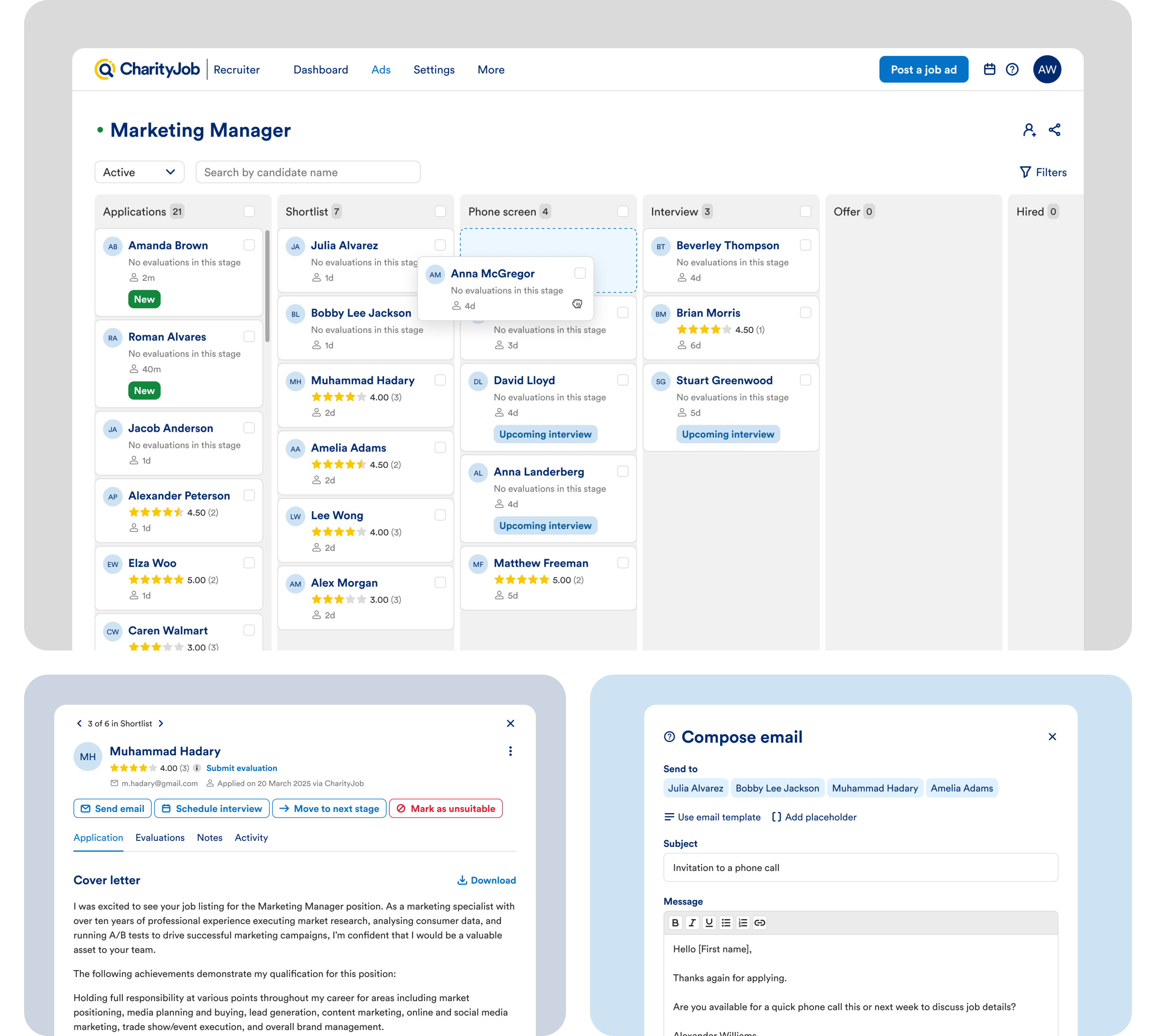 CharityJob, Recruitment Solutions for the Third Sector – UI/UX Design for Web App