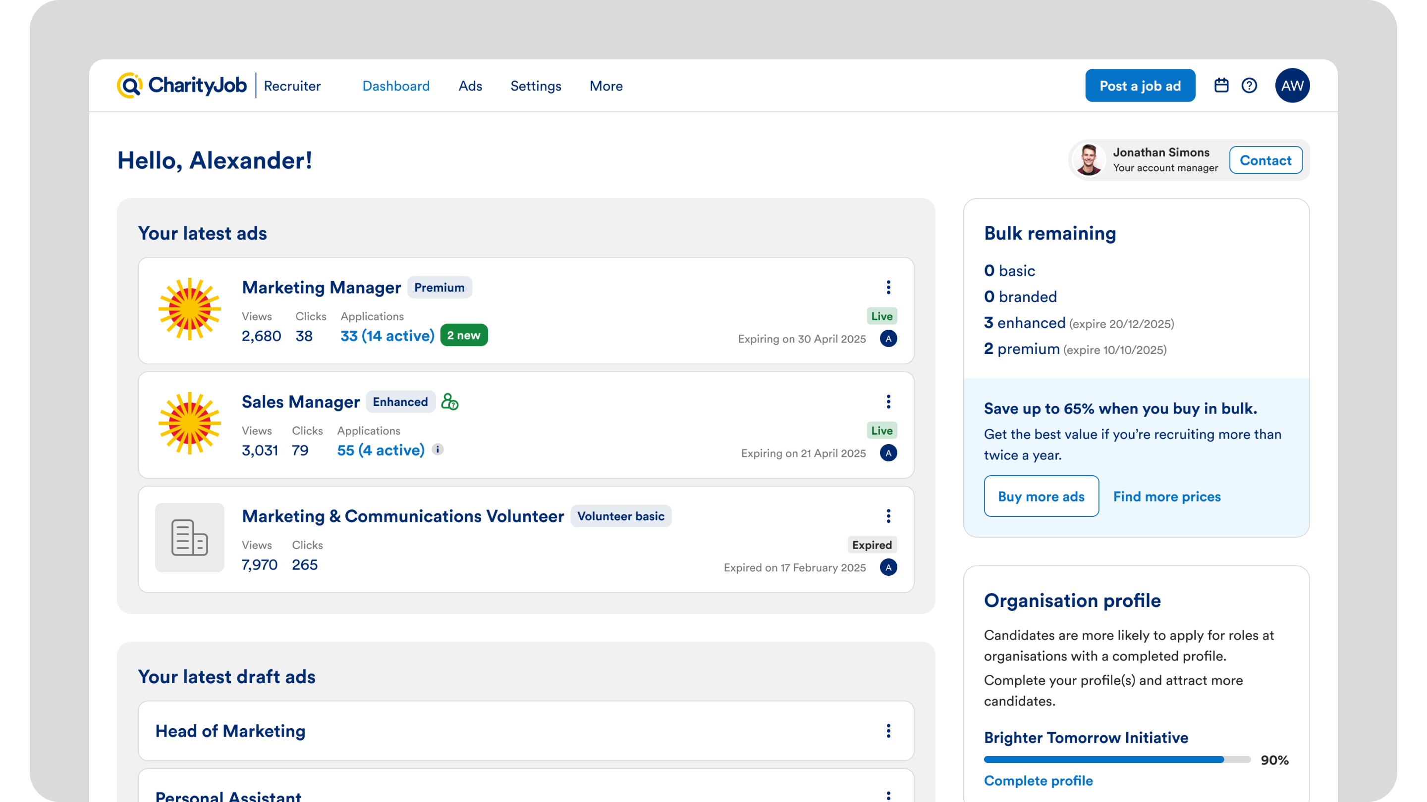 CharityJob, Recruitment Solutions for the Third Sector – UI/UX Design for Web App