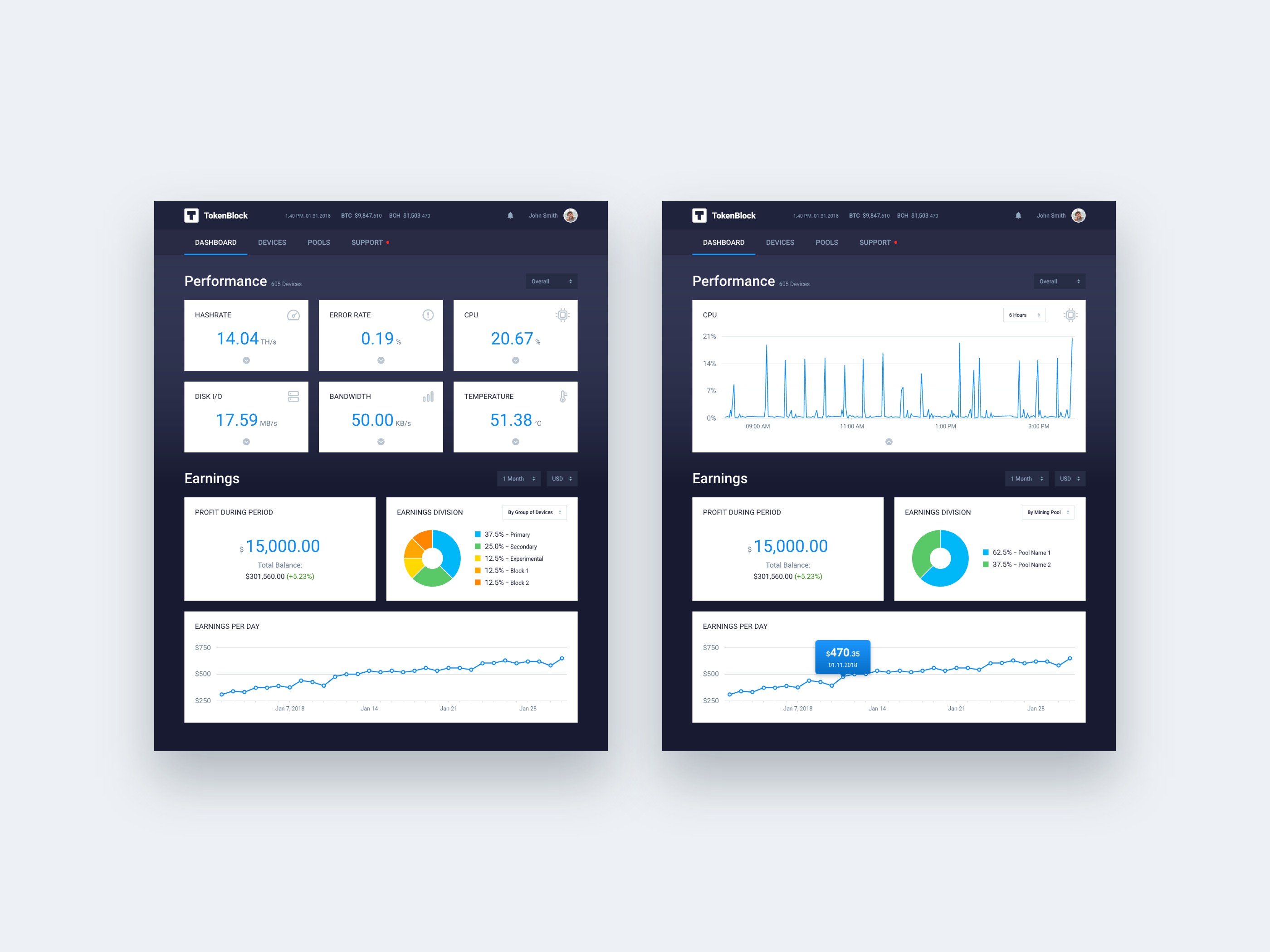 TokenBlock – Branding, Landing Page Design, UI/UX Design for Web App