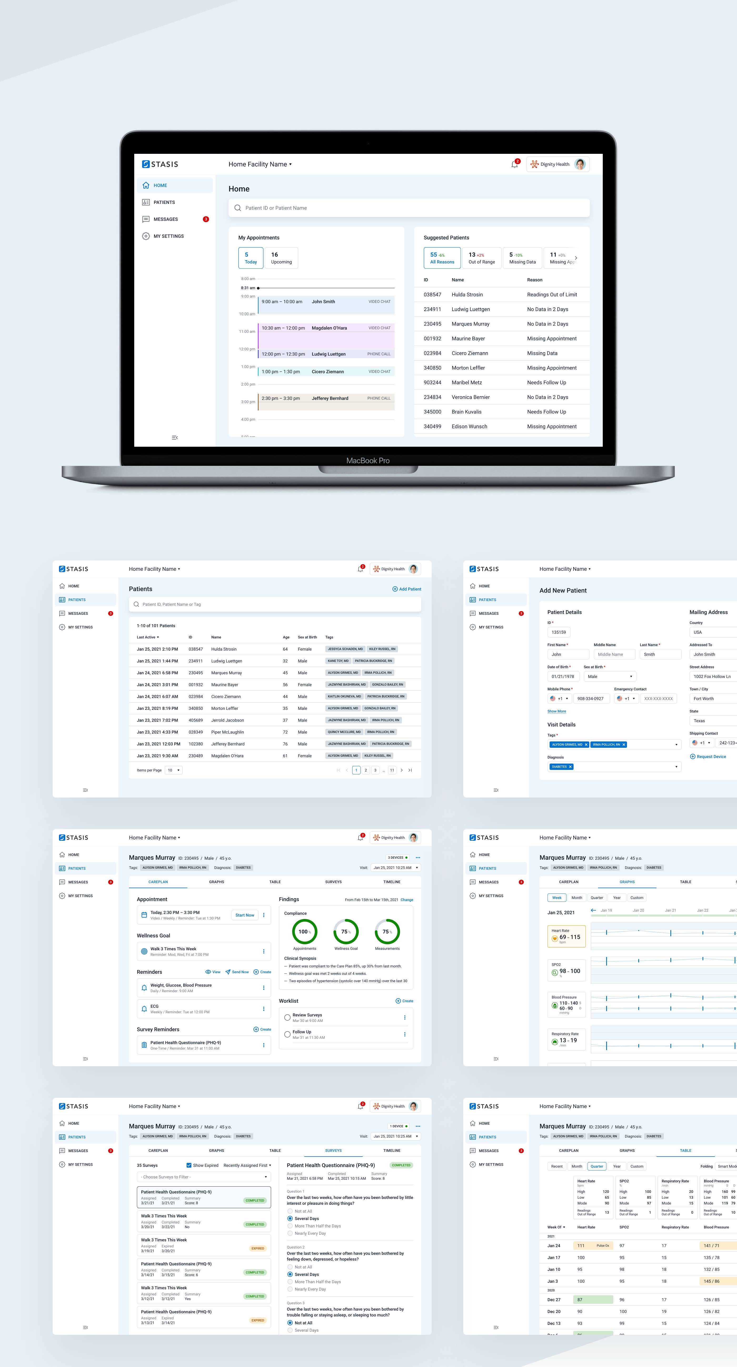 Remote Patient Monitoring – UI/UX Design for Tablet and Web Apps
